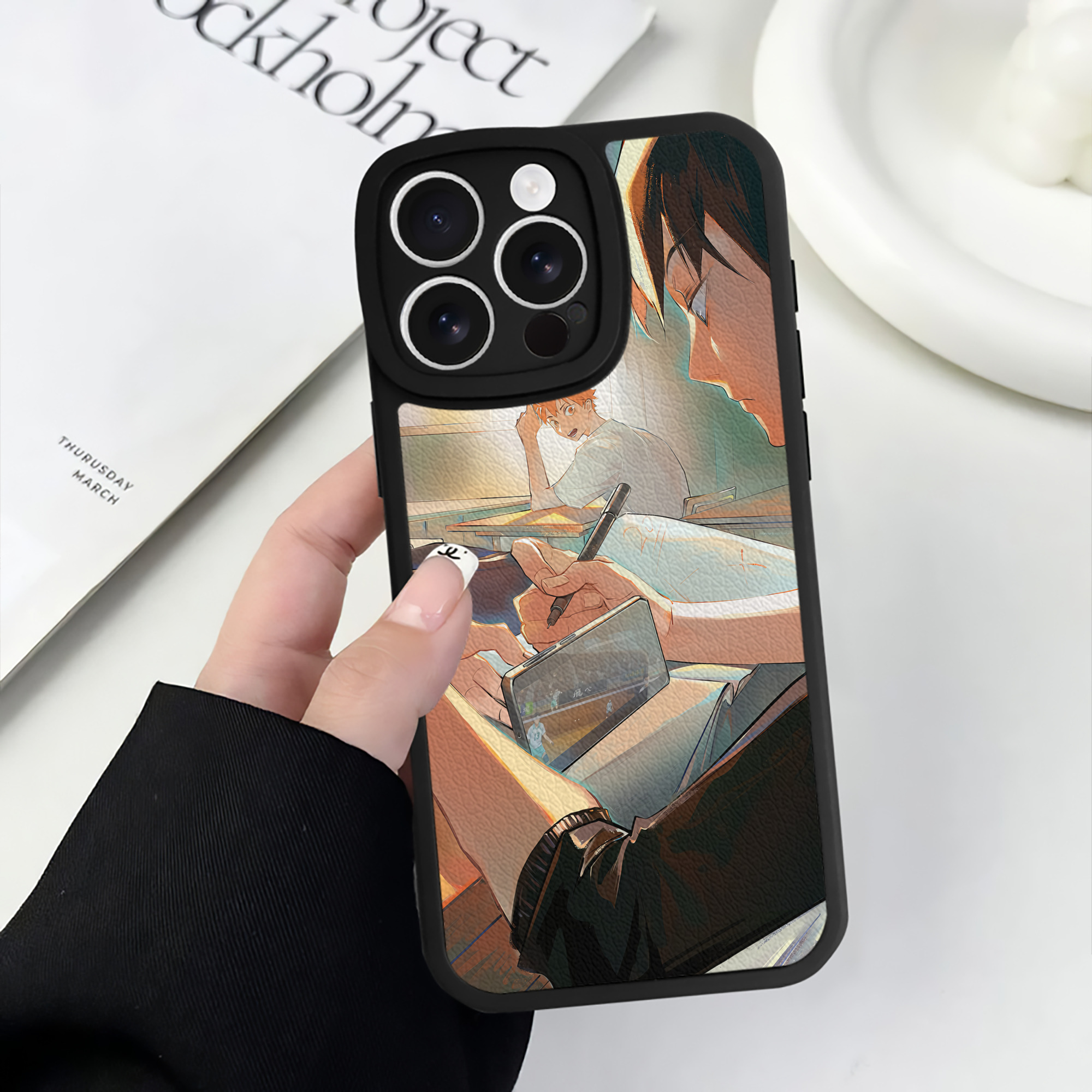 （画像用） ハイキュー!! Haikyu!! 【iPhone 16シリーズ対応】シリコンスマホケース（レザー調） 材質：シリコン